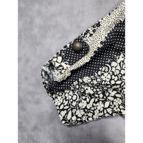 Anthropologie Everly Womens Size Large Floral Striped Dot Spring Top Blouse - Picture 3 of 10